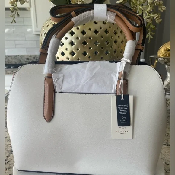 Radley London Liverpool Street 2.0 Orange Blossom Leather Multiway Ivory Handbag - Picture 14 of 16